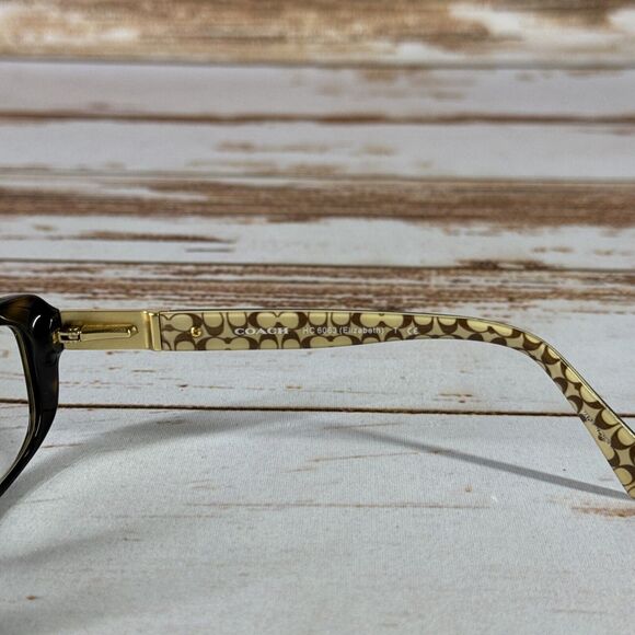Coach Tortoise Rectangular Frame W Logo Interior Glasses HC6063 53 15 135 - Picture 3 of 7